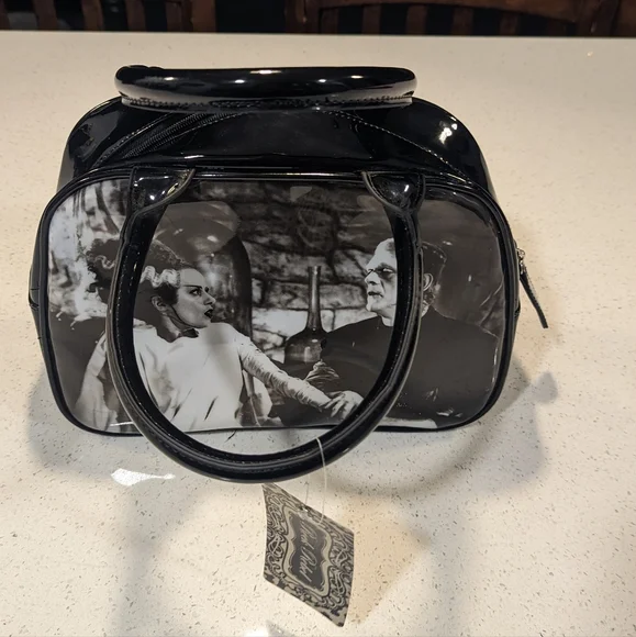 Frankenstein's Bride 'We Belong Dead' Bowler Handbag - Picture 9 of 10